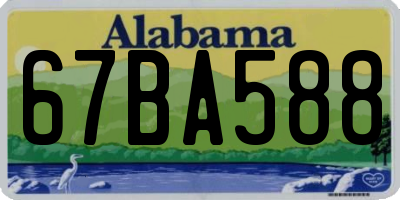 AL license plate 67BA588