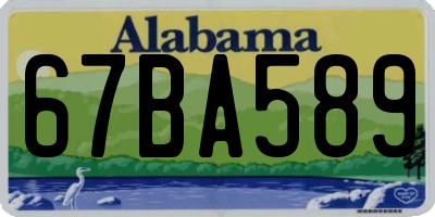 AL license plate 67BA589