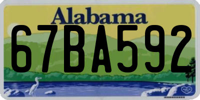 AL license plate 67BA592