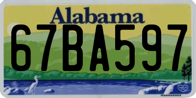 AL license plate 67BA597