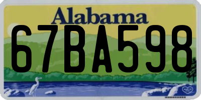 AL license plate 67BA598