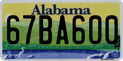 AL license plate 67BA600