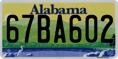 AL license plate 67BA602