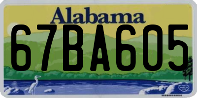 AL license plate 67BA605