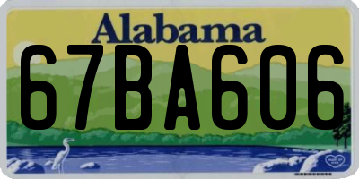 AL license plate 67BA606