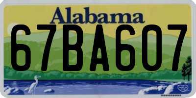 AL license plate 67BA607