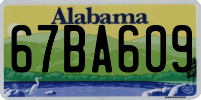 AL license plate 67BA609