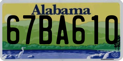 AL license plate 67BA610
