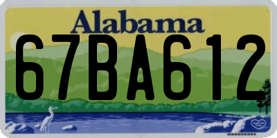 AL license plate 67BA612