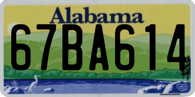 AL license plate 67BA614