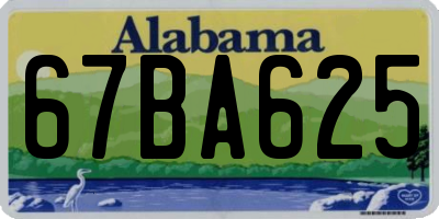 AL license plate 67BA625
