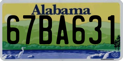 AL license plate 67BA631