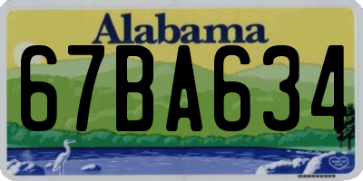 AL license plate 67BA634