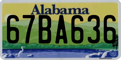 AL license plate 67BA636