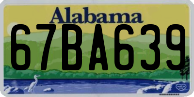 AL license plate 67BA639
