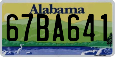 AL license plate 67BA641