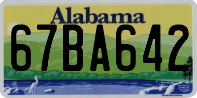AL license plate 67BA642