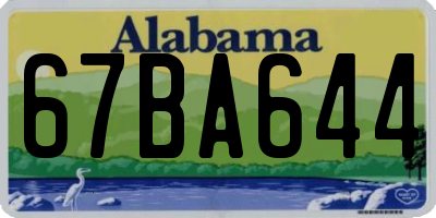 AL license plate 67BA644