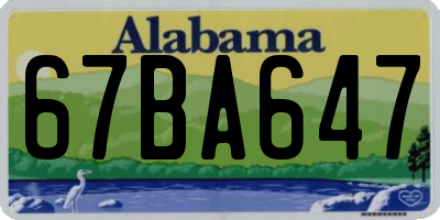 AL license plate 67BA647
