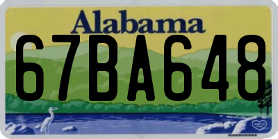 AL license plate 67BA648