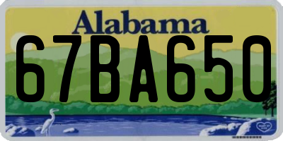 AL license plate 67BA650
