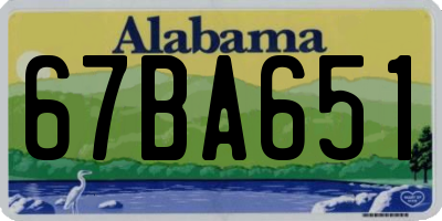 AL license plate 67BA651