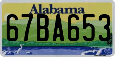 AL license plate 67BA653