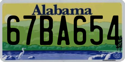 AL license plate 67BA654