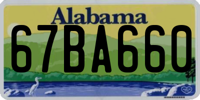 AL license plate 67BA660