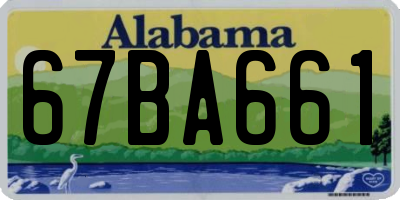 AL license plate 67BA661