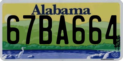 AL license plate 67BA664