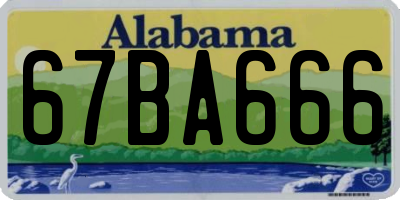 AL license plate 67BA666