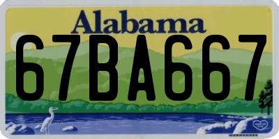 AL license plate 67BA667