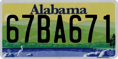 AL license plate 67BA671