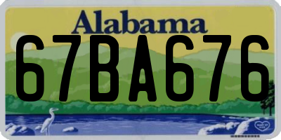 AL license plate 67BA676