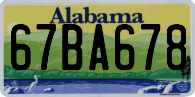 AL license plate 67BA678