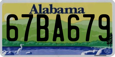AL license plate 67BA679
