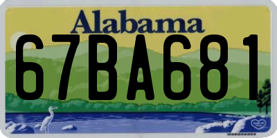 AL license plate 67BA681