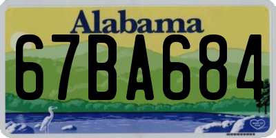 AL license plate 67BA684