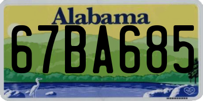 AL license plate 67BA685