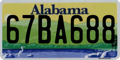 AL license plate 67BA688