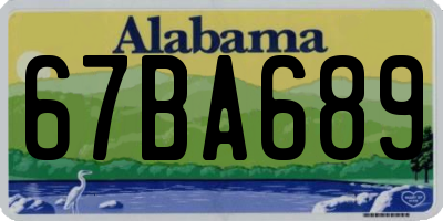 AL license plate 67BA689