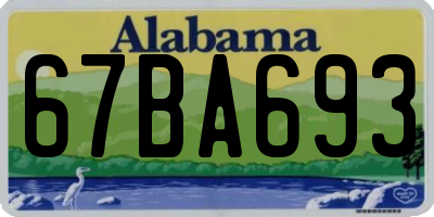 AL license plate 67BA693