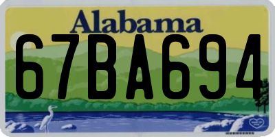 AL license plate 67BA694