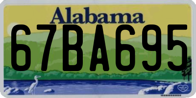AL license plate 67BA695