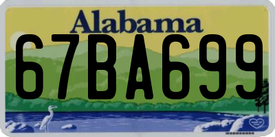 AL license plate 67BA699
