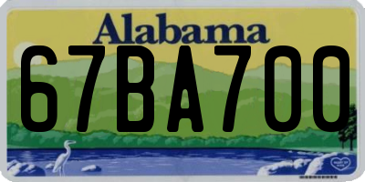 AL license plate 67BA700