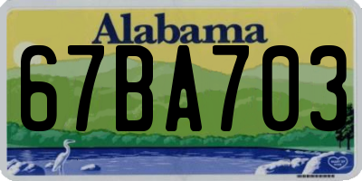 AL license plate 67BA703