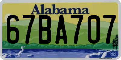 AL license plate 67BA707