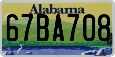 AL license plate 67BA708